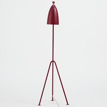 Greta Magnusson Grossman, a burgundy red "Grasshopper" floor lamp model "G-33", Bergboms, Malmö, 1950s.