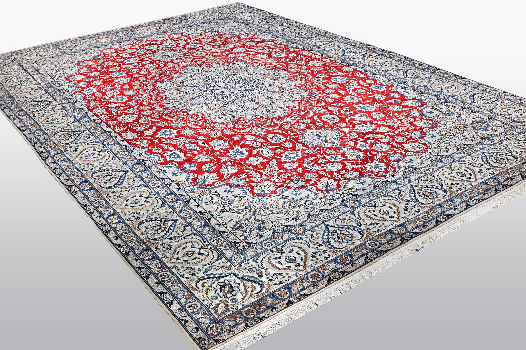 A carpet, Nain 9 LAA, part silk, ca 457 x 325 cm.