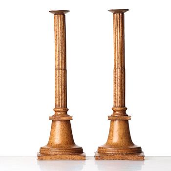 A pair of late Gustavian candlesticks, circa 1800.