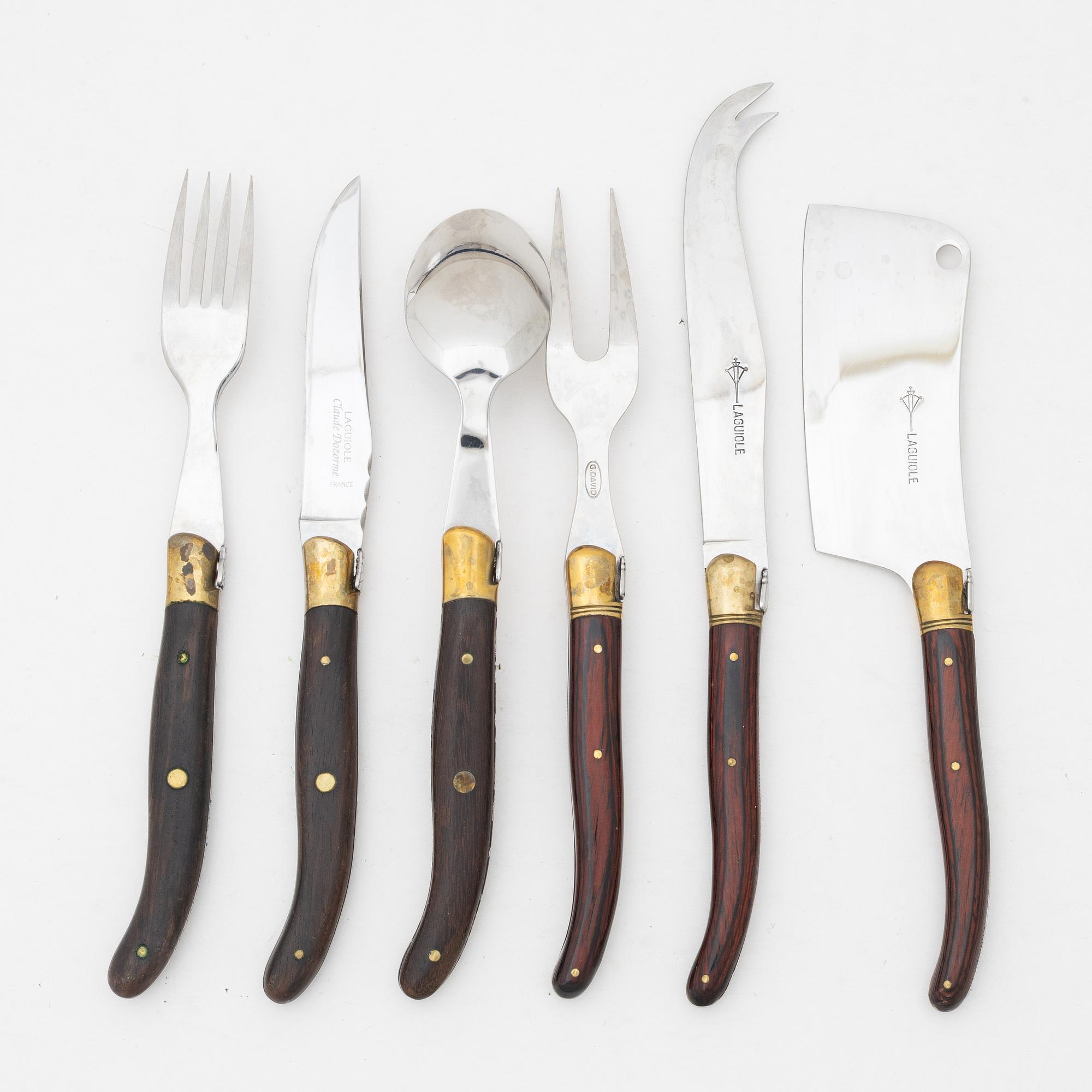 Cutlery, 40 pcs, Claude Dozorme and Arbalète G. David Laguiole, France.