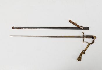 A Swedish officer's sabre 1899 pattern with scabbard.