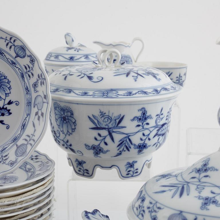 A Meissen Dining and Coffee Service, "Onion Pattern", (90 pieces).