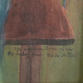 BIRGER LJUNGQUIST, akvarell och blyerts, signerad Birger Ljungqvist samt med dedikation.