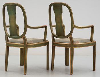 A pair of Otar Hökerberg armchairs, Sweden ca 1925,