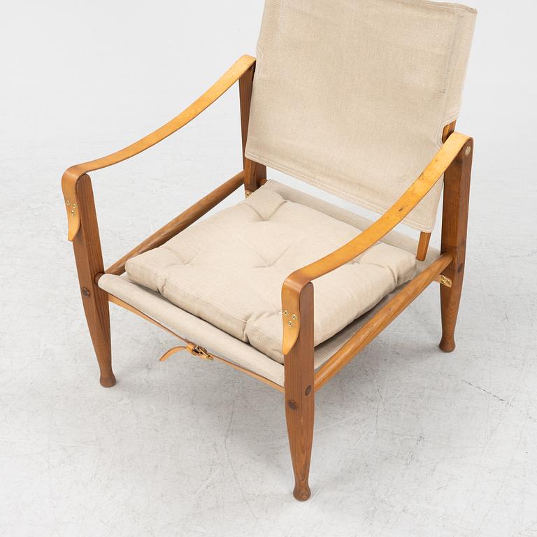 Kaare Klint, fåtölj med fotpall, "Safari Chair", Danmark.