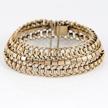 ARMBAND, guld 18K, stämplad karathalt, 1900-tal. Vikt ca 30,5 gram.