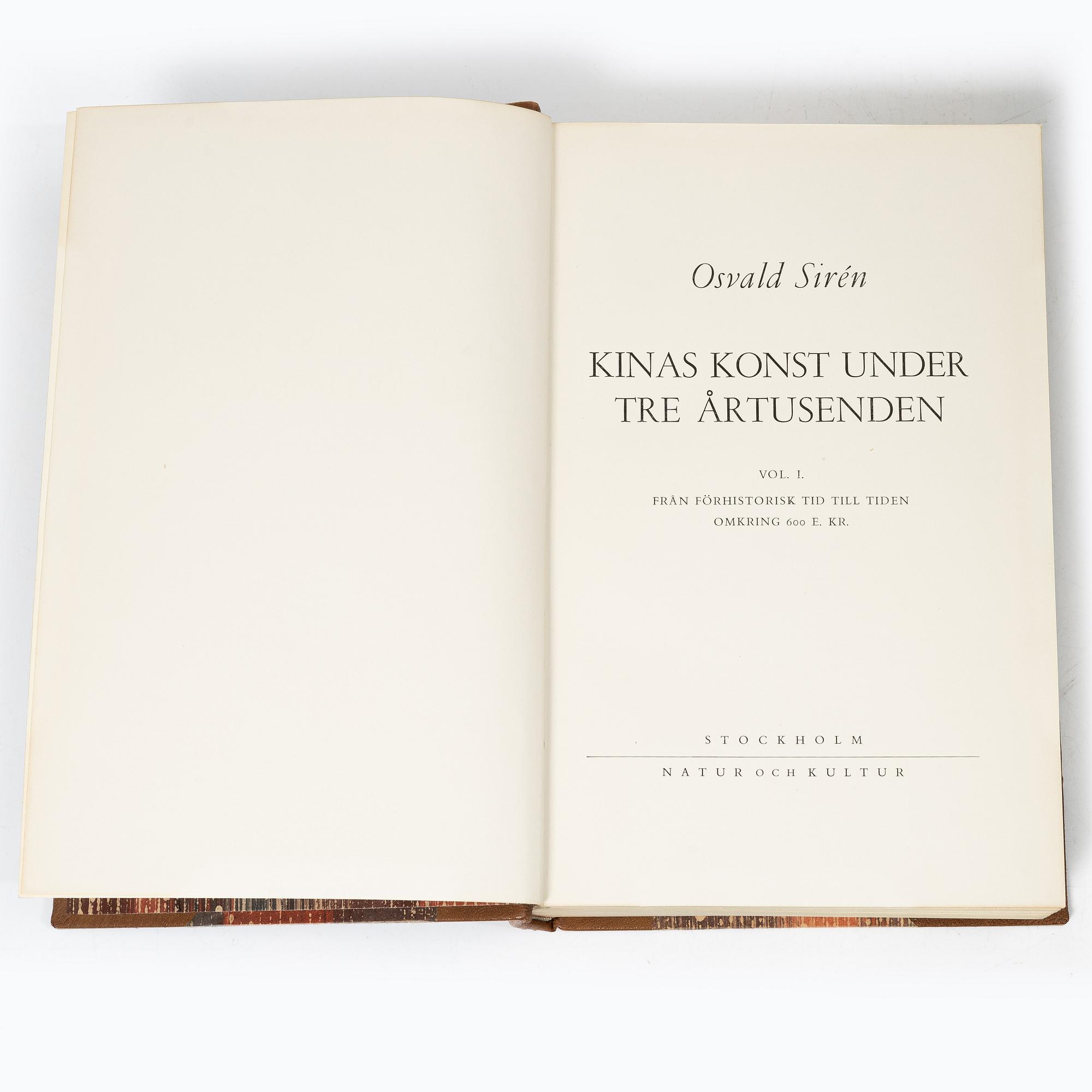 Osvald Sirén, "Kinas Konst under tre årtusenden", vol I-II, Stockholm 1942 och 1943.