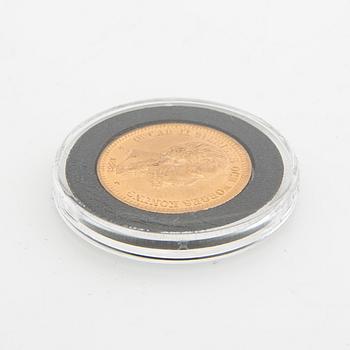 Guldmynt Sverige, Oscar II 20 kr, 1881.