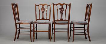 MÖBLEMANG, 5 delar, Oetzmann & Co, Chippendale stil, England 1900-taletes början.