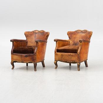 Armchairs, a pair, from the first half of the 20th century.