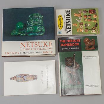 A set of five books about Netsuke, and a catalog.