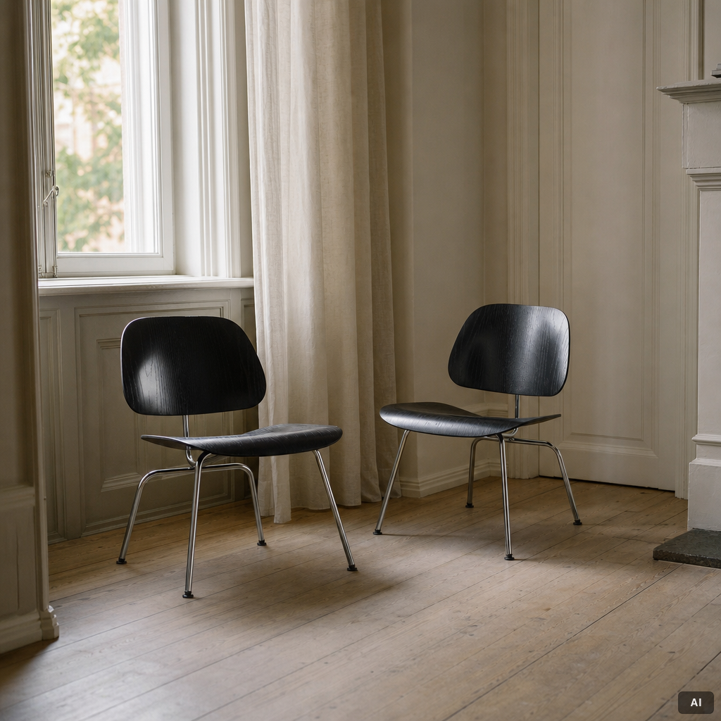 Charles & Ray Eames, fåtöljer, ett par, "LCM", Herman Miller.
