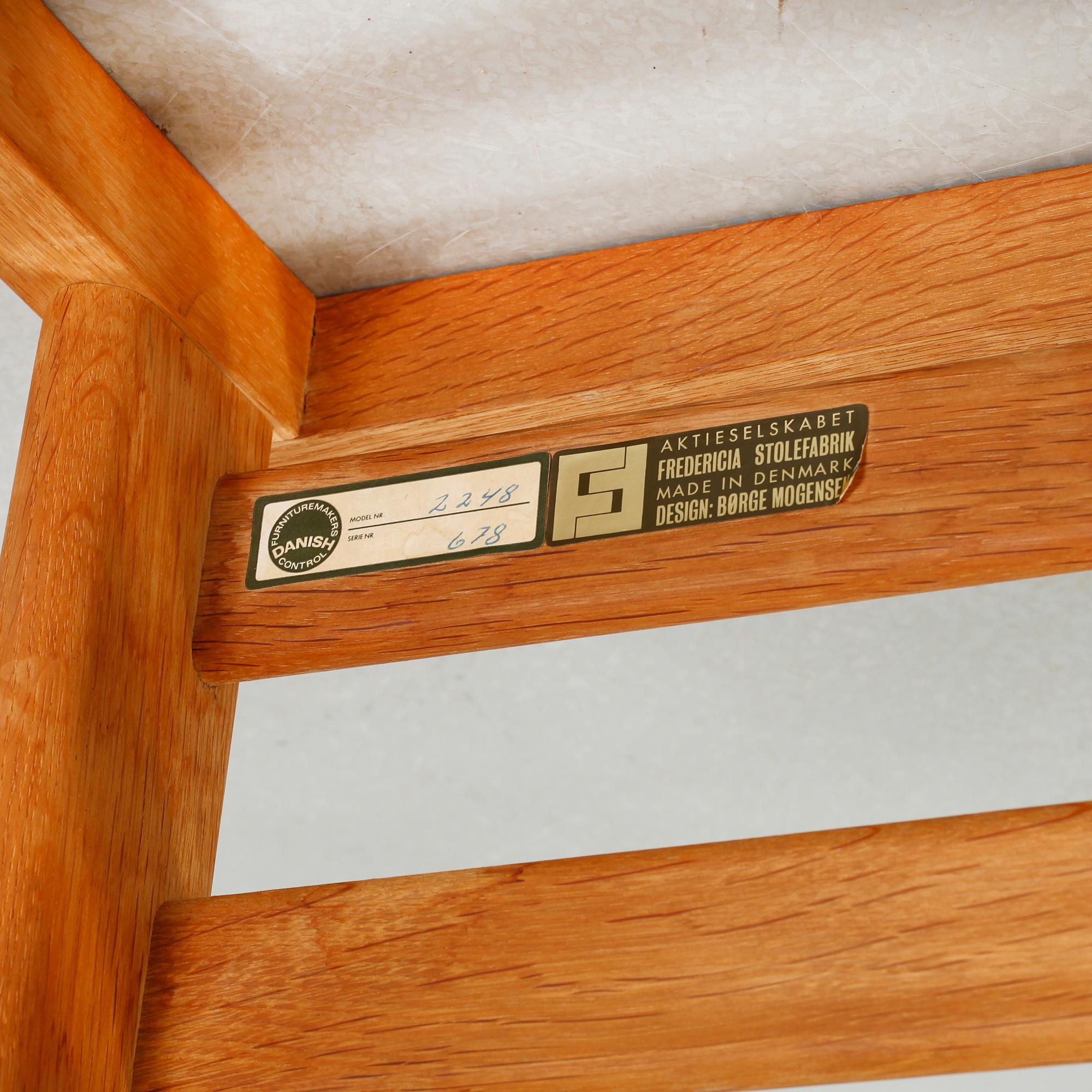 A stool by BØRGE MOGENSEN, Fredericia Stolefabrik, model 2248, ca 1960s.