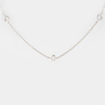 COLLIER, 18K vitguld med 10 briljantslipade diamanter ca 0.25 ct. Vikt 3,3 gram.