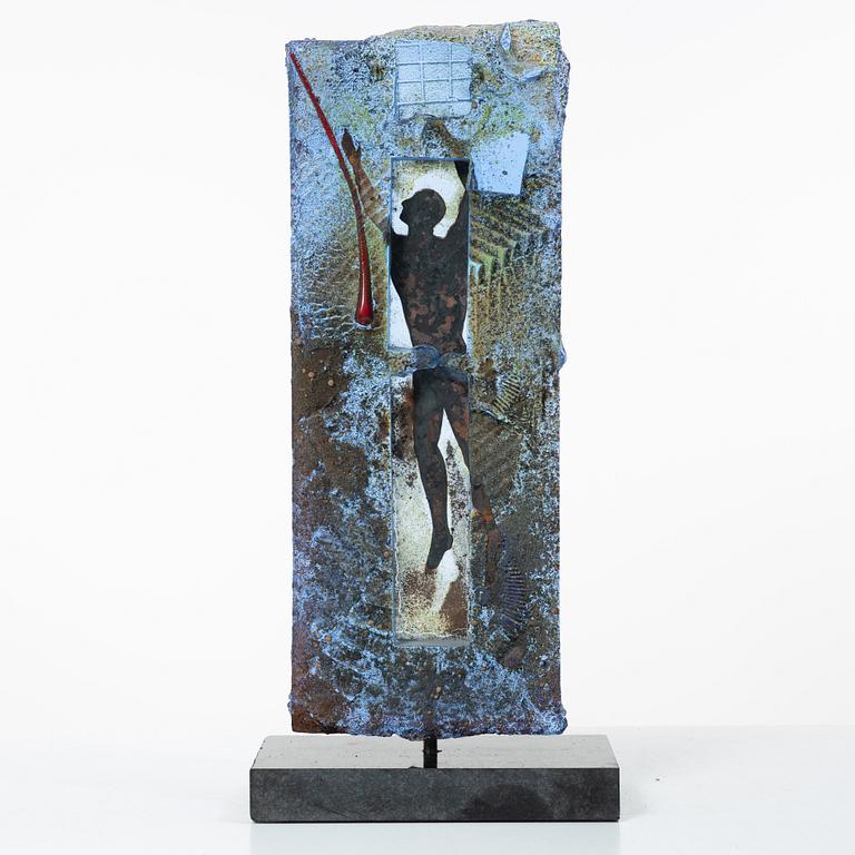 Bertil Vallien, Sculpture, sand-cast glass, Kosta Boda, unique, 1991.