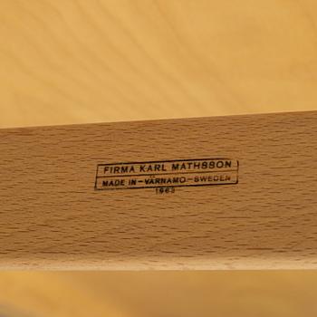 Bruno Mathsson, a model 'T 303 Berlin 60' daybed, Firma Karl Mathsson, Värnamo, dated 1968.