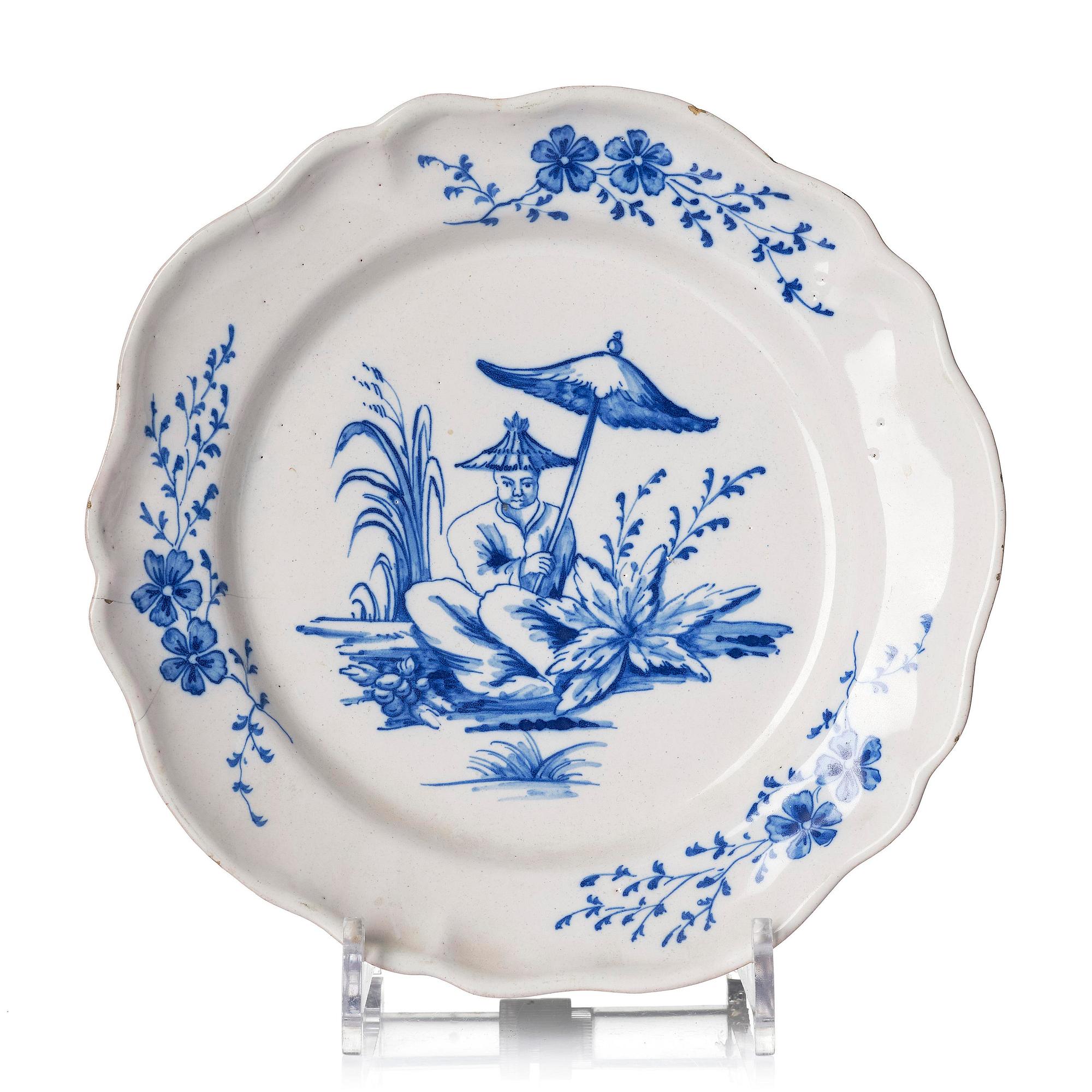 A Swedish Marieberg faience dinner plate, 18th century.