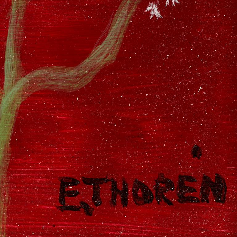 ESAIAS THORÉN, olja pannå, signerad.