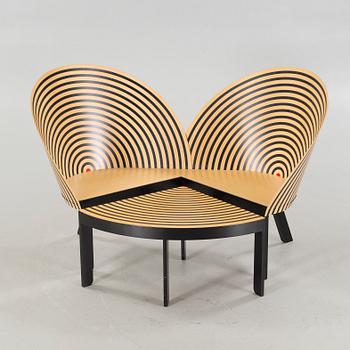 A bench and a table called "Bench for two" / 2600 & 2601, designed approx 1989 by Nanna Ditzel, by Frederica Stolefabrik.