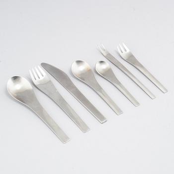 BESTICK, 35 delar, rostfritt stål, "Blå Haj", Svend Siune för Georg Jensen, 1900-talets andra hälft.