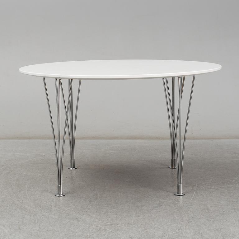 BRUNO MATHSSON & PIET HEIN, table, "Supercirkel", Mathsson International, Värnamo on license from Fritz Hansen, Denmark.