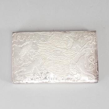 Olle Ohlsson, a sterling silver cigarette box, Stockholm 1974.