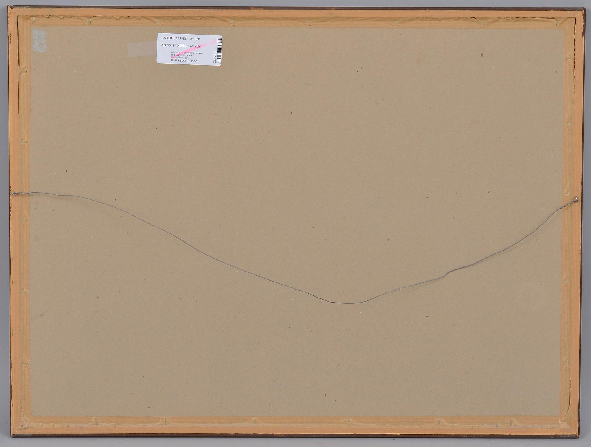 Antoni Tàpies, "A".