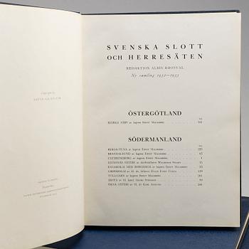 BOKVERK, Svenska Slott och Herresäten, 4 volymer, Natur och Kultur, Stockholm, 1930-tal.