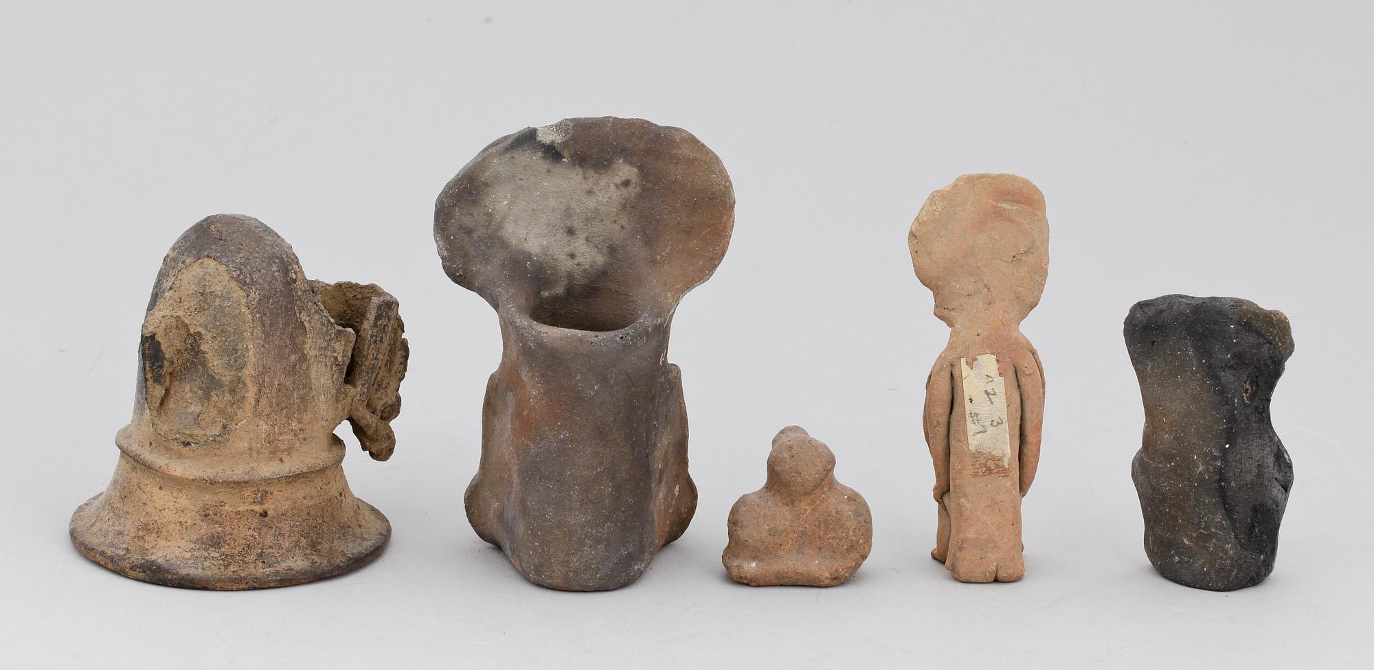 PARTI KERAMIK, 5 delar, lergods, Pre-columianska.