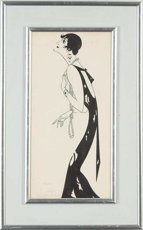 Einar Nerman, ink drawing, signed.