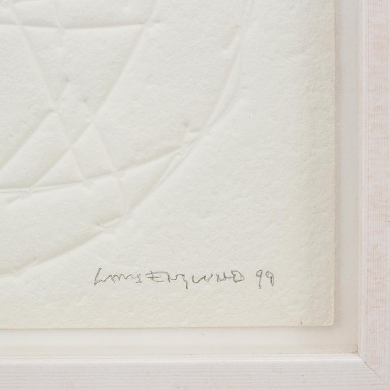 LARS ENGLUND, sculpture and paper relief signed and dated 99.