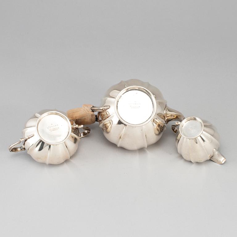 Crichton & Co Ltd, teservis, tre delar, silver, London 1925.