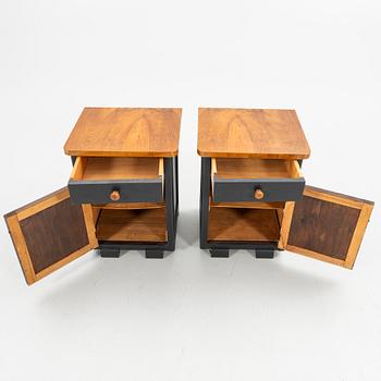Nightstands, a pair, Art Deco, first half of the 20th century.