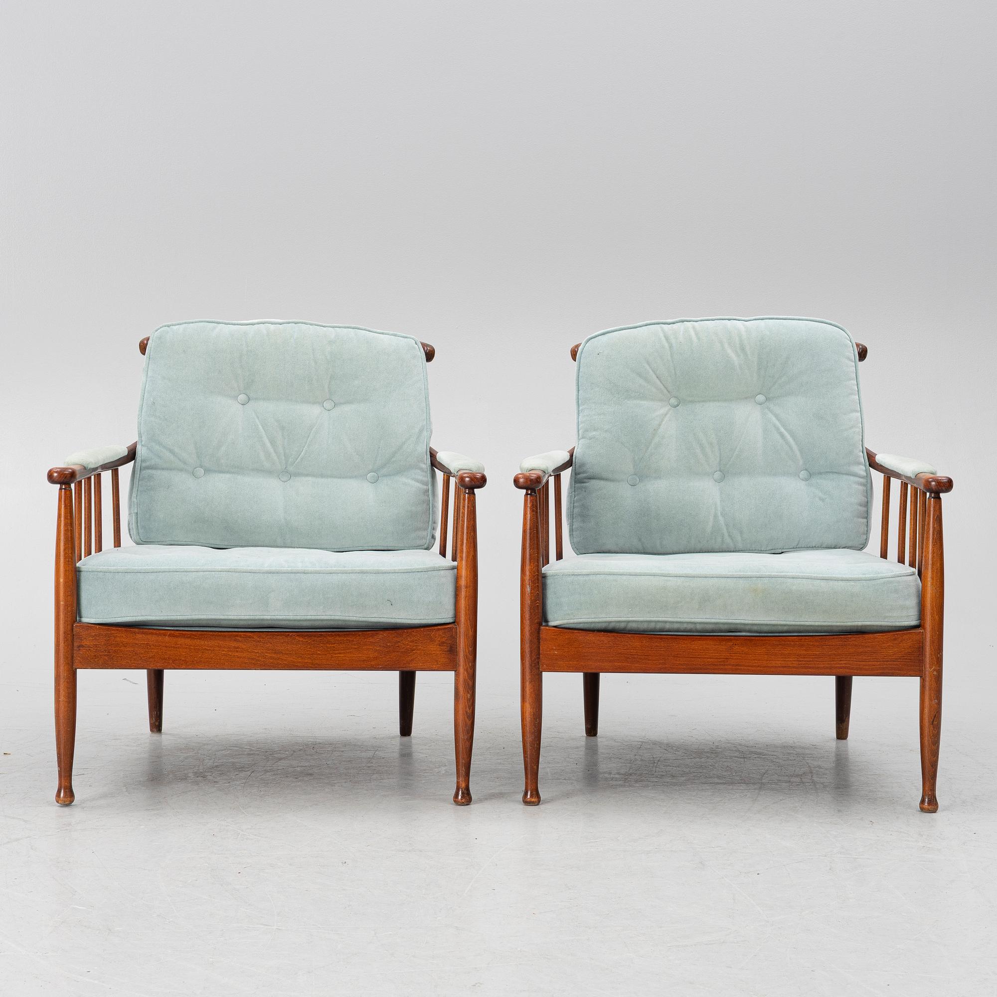 Kerstin Hörlin-Holmquist, a pair of 'Skrindan' armchairs, second half of the 20th century.