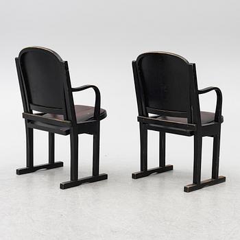 A pair of cinema chairs, 1920s/30s.