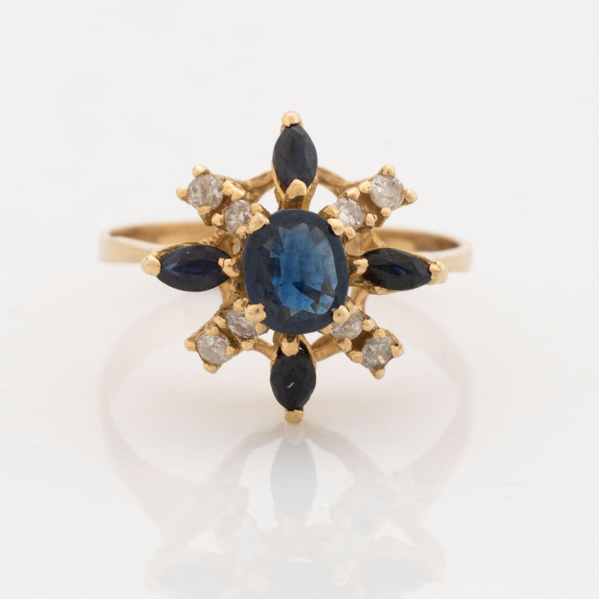 Sapphire and diamond ring.