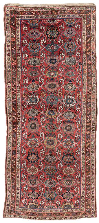An antique Bidjar carpet, West Persia, c. 352 x 148 cm.