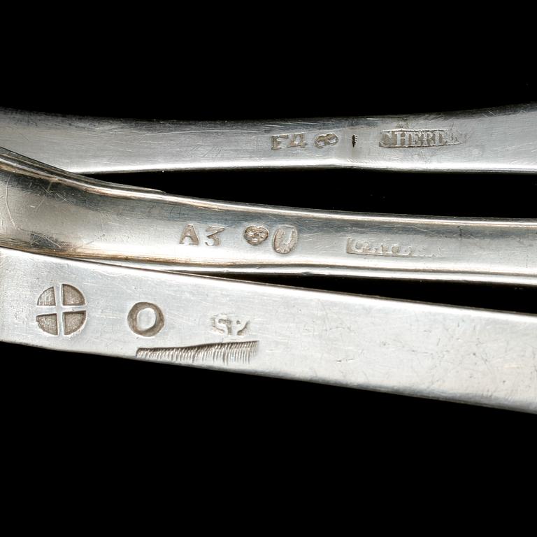 SKEDAR, 3 st, silver, 1700/1800-tal, vikt 152 gram.