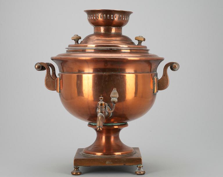 SAMOVAR, koppar, Ryssland, 1800-talets mitt.