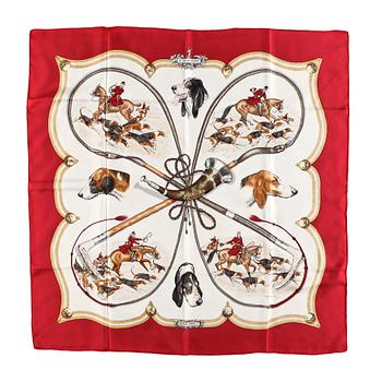 1277. A silk scarf by Hermès, "Le Laisser courre".