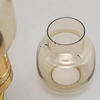 Hans-Agne Jakobsson, a modell L67 brass and glass three-light candelabra from Markaryd.