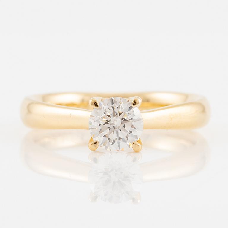 Ring 18K guld med briljantslipad diamant ca 0.97 ct.