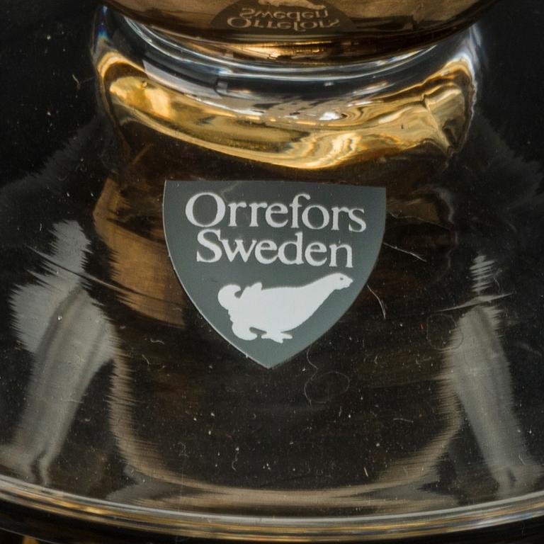 6 "Nobel" martini glasses by Gunnar Cyrén for Orrefors.