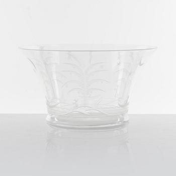 Edward Hald, two glass bowls, Orrefors, 1920's.