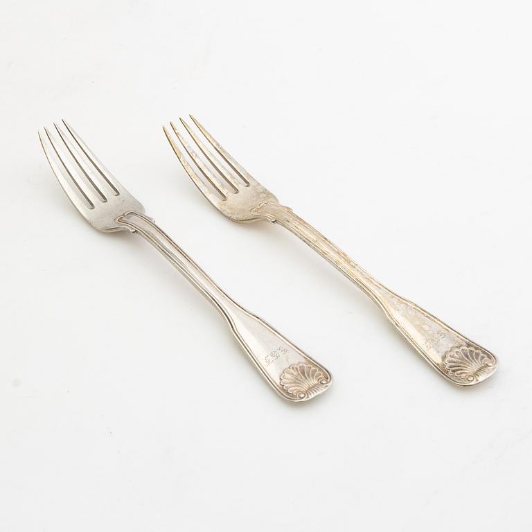 Twelve silver forks, I Sundström, Stockholm, 1916.