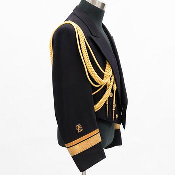 A Finnish naval officer's mess uniform and cape, second half of 20th Century.