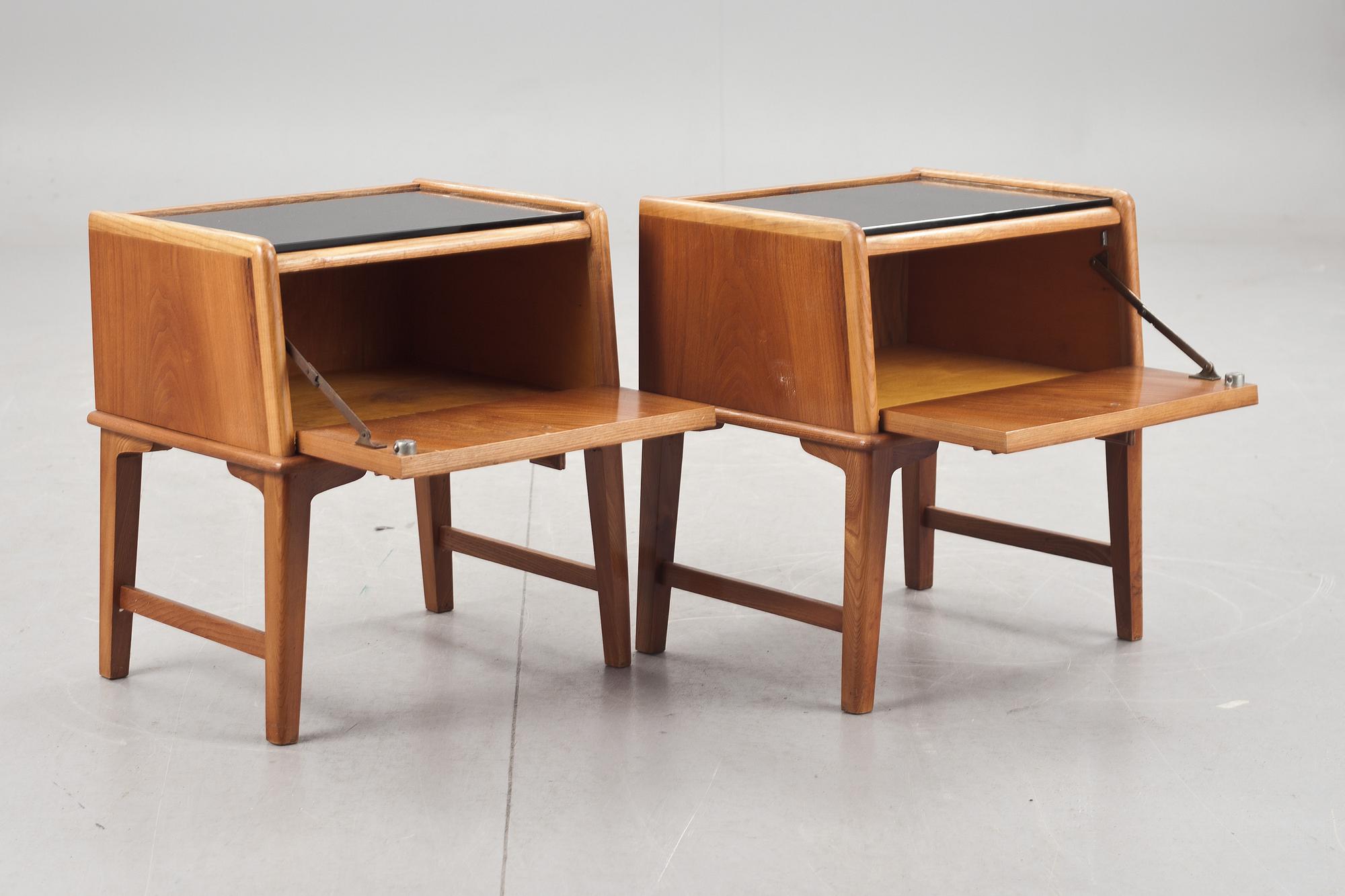 SÄNGBORD, ett par, "Holger Christiansen's Möbelmagasin, Köpenhamn, Danmark. 1950-60-tal.