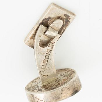 Fyra par manschettknappar, silver och pärlemor, B Liljedahl och O Bohlin, Stockholm 1964, 65, 66 och 68.