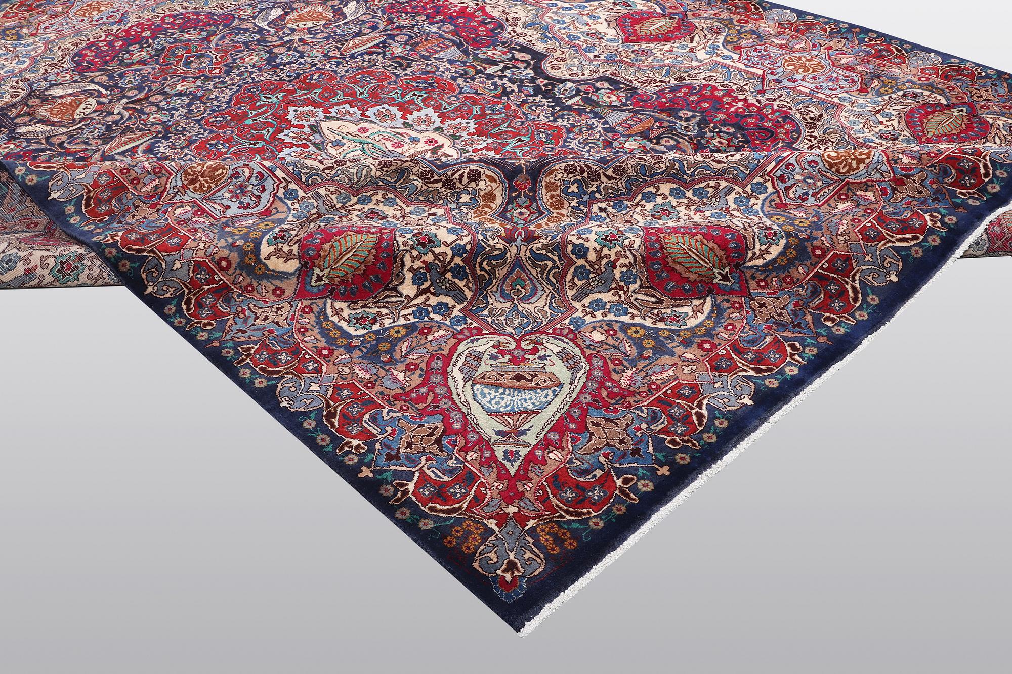 A carpet, Kashmar, ca 382 x 295 cm.