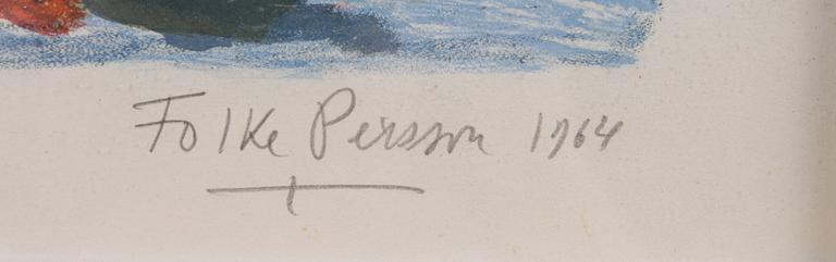 FOLKE PERSSON, färglitografi, sign o numr. Dat 1964.